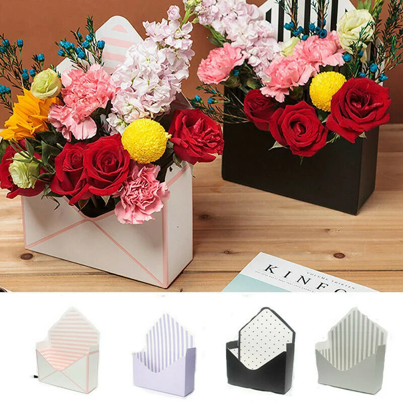 

6 Style Romantic Envelope Flower Paper Holder Box for Valentine's Day Gift Birthday Party Bouquet Florist Pack Supply Gift Bags