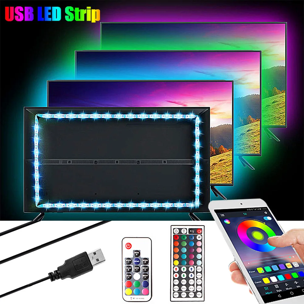1 м 2 3 5050 USB светодиодный RGB светильник 5 в ТВ тыловая подсветка ing неоновый лента