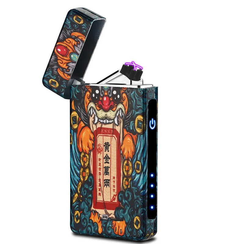 

2019 portable charge Usb charging double arc plasma eletronic pulse infrared sense touch induction windproof lighter