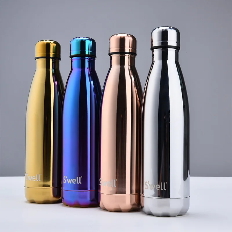 

2018 Cycling Bike Bicycle Vacuum flask stainless steel Coke cup outdoor sports bottle Electroplated Coke bottle 4 colors
