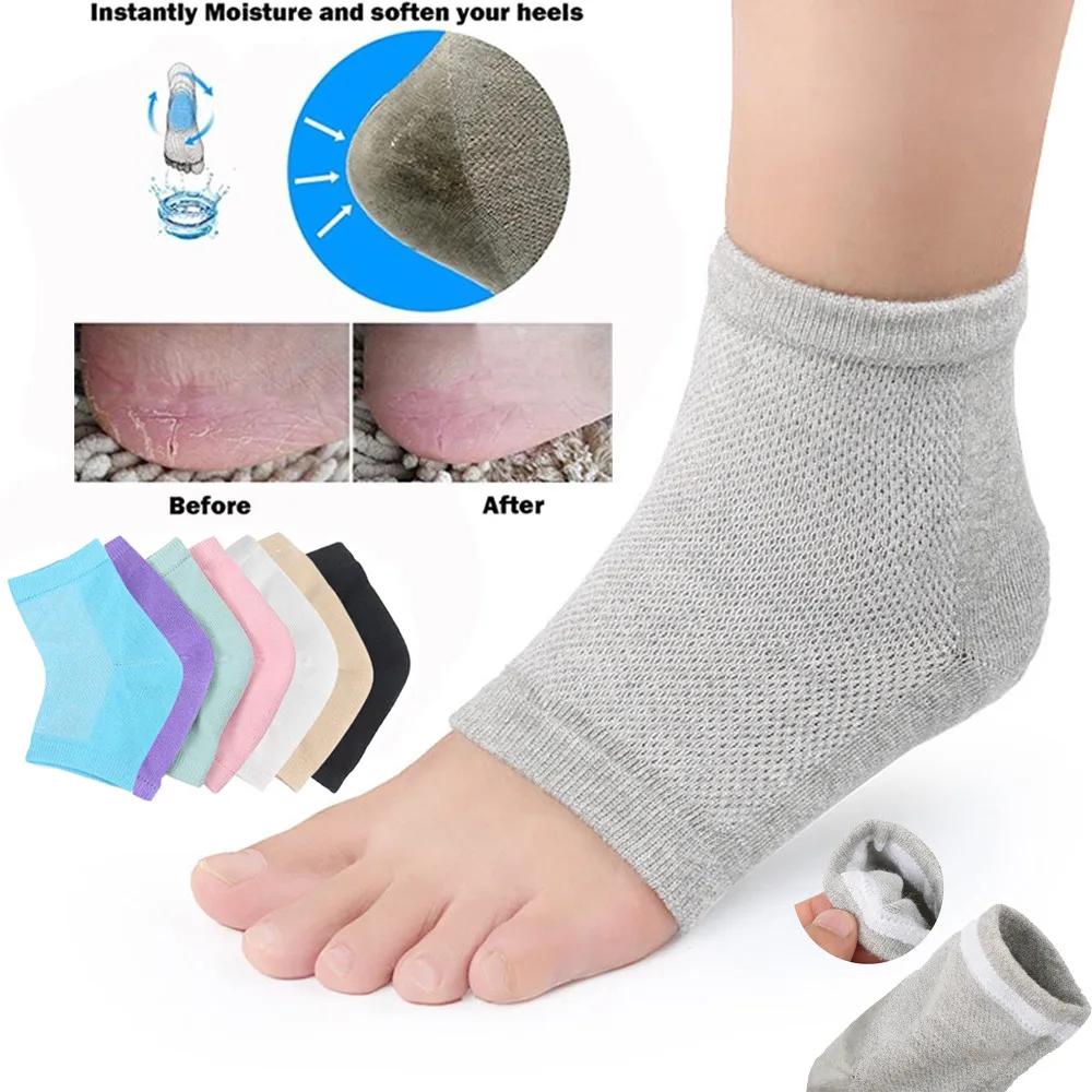 

Heel Socks 2Pcs Silicone Moisturizing Gel Heel Socks Cracked Foot Skin Care Protectors Kit Avoid Sry Cleaning Reduces Cracked