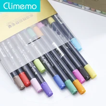 Climemo 12 цветов/коробка двуглавый хайлайтер экологически чистые художественные маркеры набор рисования Kawaii школьные принадлежности NP273