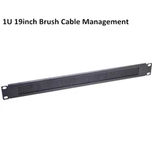 1U 19inch Rack Cable Management Steel Horizontal Brush Strip Server Network Cable Organizer 
