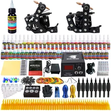 Комплект татуировки для начинающих Полный комплект татуировки 2 шт стартер машина татуировки пистолет комплект татуировки источник питания TK256
