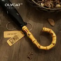 OLYCAT Big ไม้ไผ่ร่ม Rain 8K Windproof กึ่งอัตโนมัติยาวจัดการร่มผู้ชายผู้หญิงยี่ห้อ Pongee ผ้า Parasol Paraguas