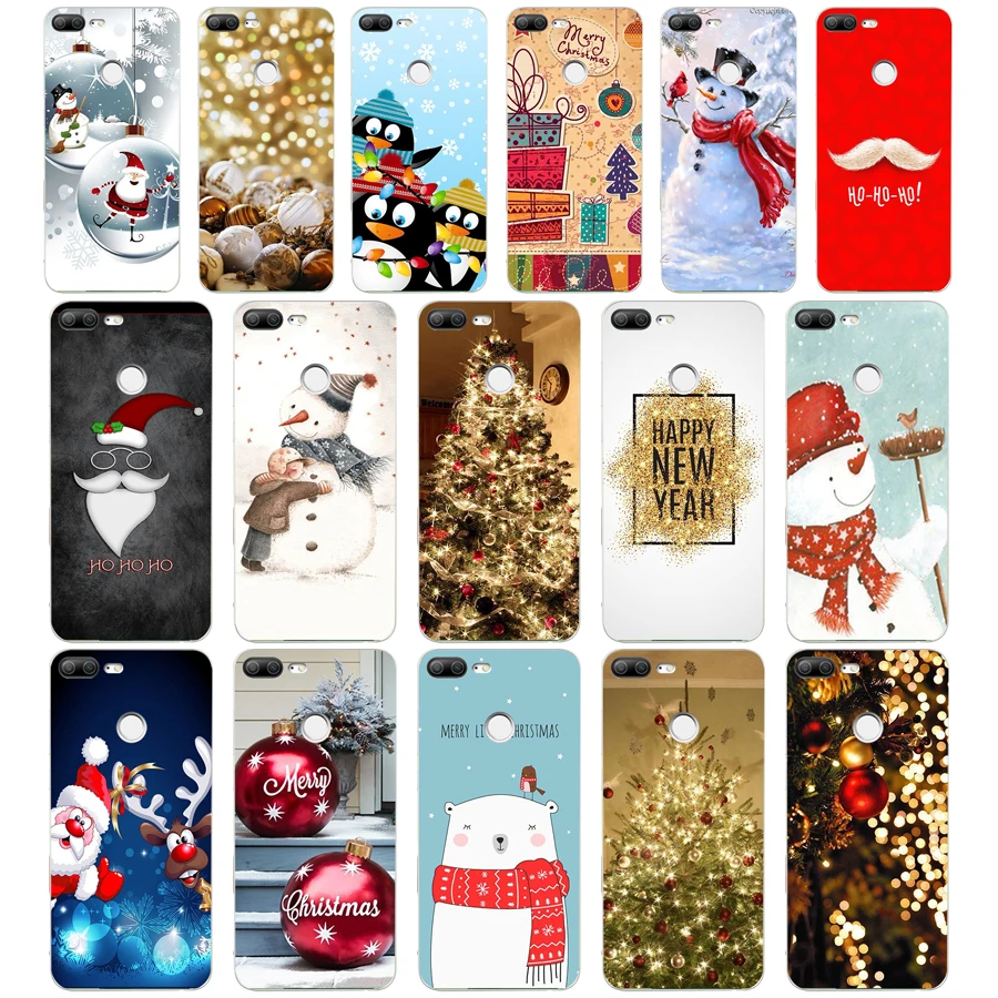 

266 happy New Year merry Christmas Tree Snow Flakes 02 Soft Silicone Tpu Cover phone Case for huawei Honor 9 Lite 10 p 9 10 lite