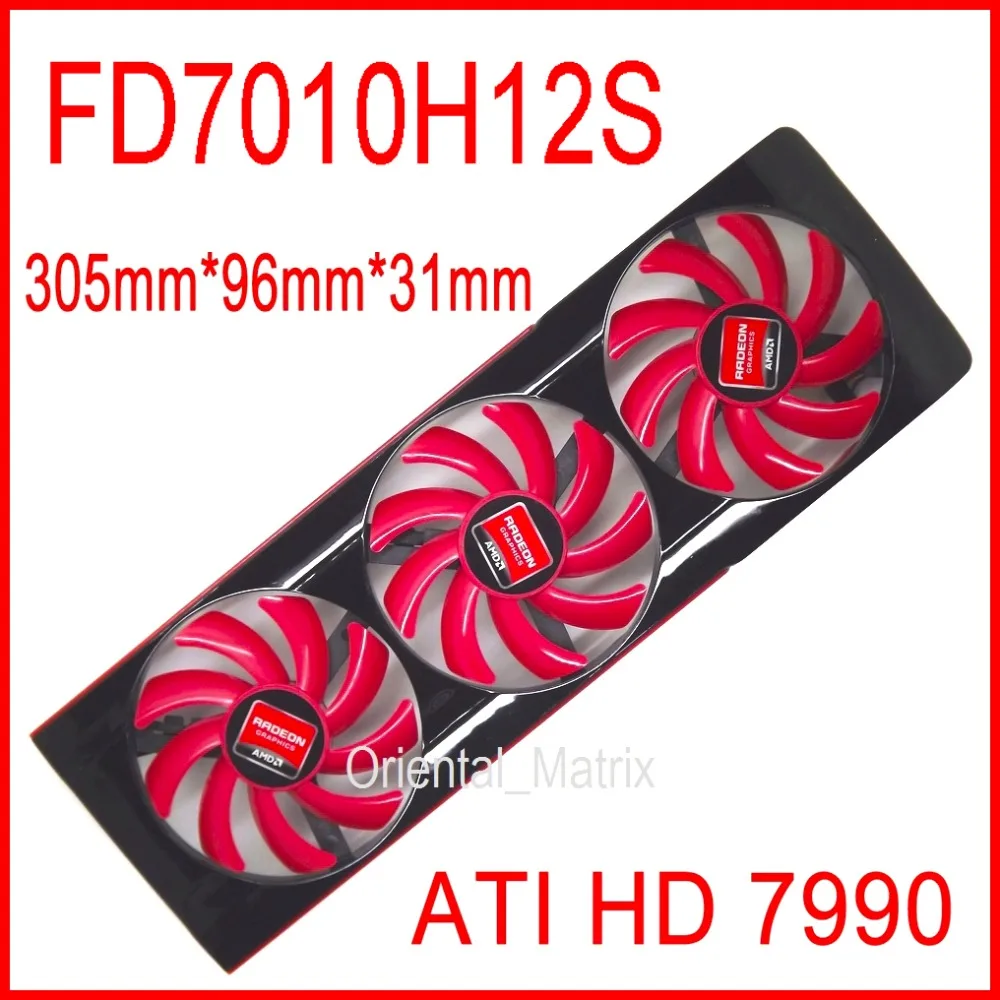 Видеокарта FD7010H12S DC 12V 0.35A для AMD ATI HD 7990 видеокарта вентилятор VGA HD7990 видеокарты 4
