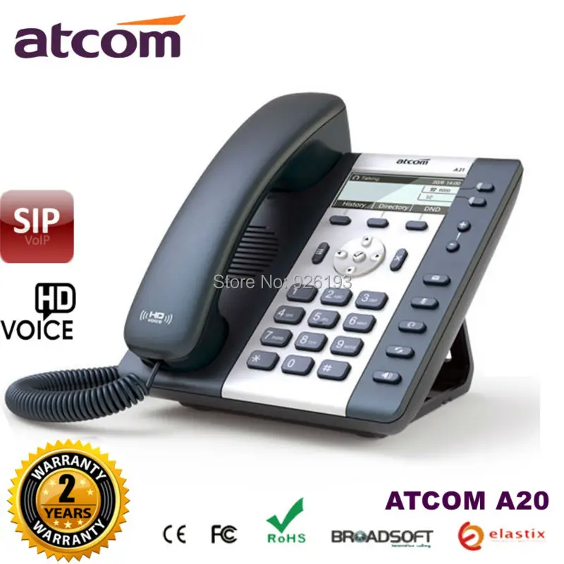 10 шт./лот ATCOM A20 6 линия SIP начальный уровень бизнес IP телефон HD Голосовая подсветка