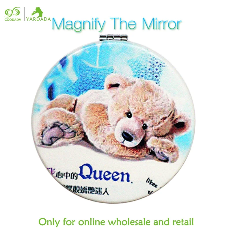 Nice gift birthday sweet women makeup pocket mini mirrors double sided