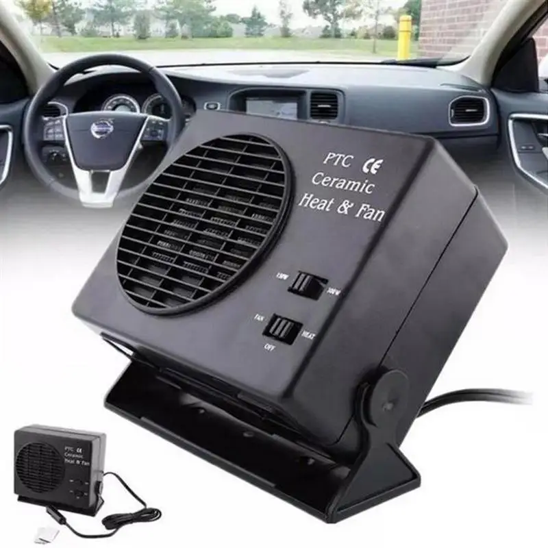 1pc 12V Universal 250W Auto Heater Electric Car Vehicle Defroster Heater Windows Windshield Demister With Cigarette Lighter Plug