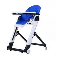 Регулируемый Детский Стульчик для кормления Многофункциональный складной детский стульчик для кормления 0-4 лет - Цвет: blue