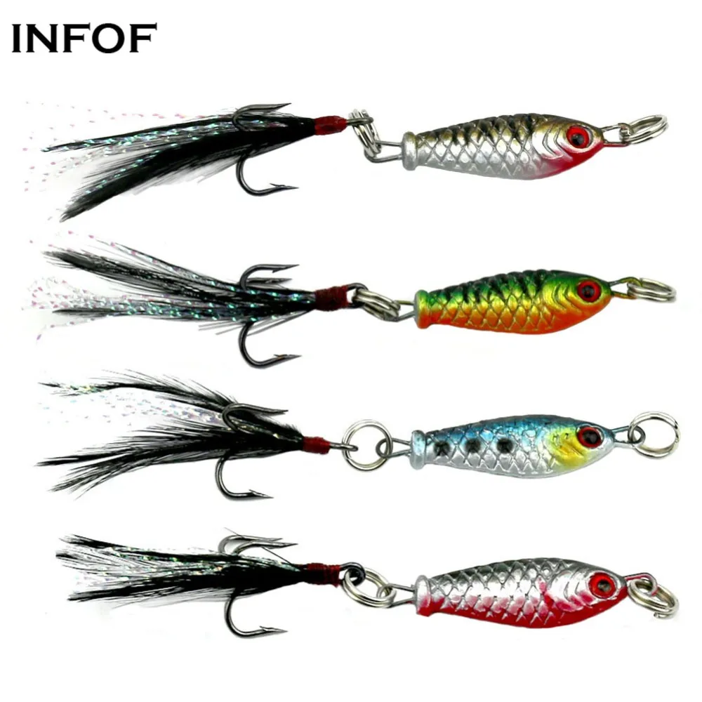 

INFOF 8pcs/pack Minnow Spoon Hard Fishing Lure 2.5cm/4.8g Artificial Metal Bait Trout Spoons Saltwater Carp Fishing Baits