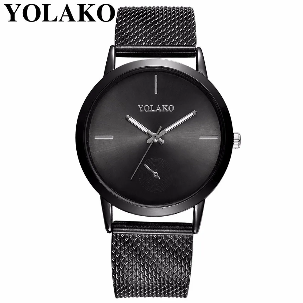 Горячая Мода женские кварцевые часы Роскошные Пластиковые кожаные аналоговые наручные часы женские часы бренд YOLAKO Relogio Feminino - Цвет: black