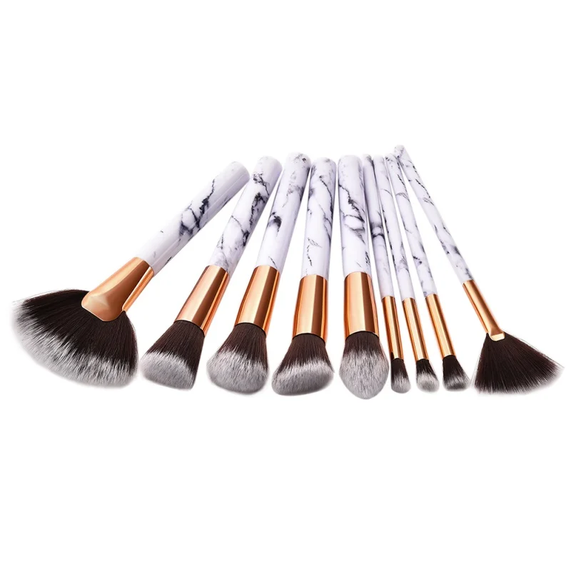 

9/10Pcs Marble Makeup Brushes Set Powder Foundation Eyeshadow Lip Eyeliner Blush Marbling Handle Make Up Brushes professional