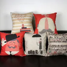 Высокого качества невидимые молнии белье Подушка Наволочка "Музыка/лодка/человек/дождь" не включая заполнение "45*45 см