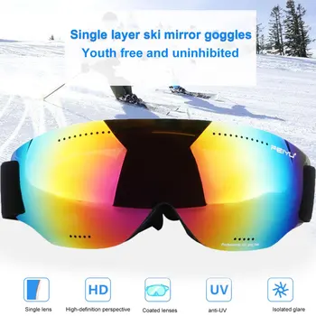 

068 Single Layers Windproof Sunglasses Ski Goggles Lens Glasses Outdoor Sports Eyewear Riding Skating Skiing Accessories skate