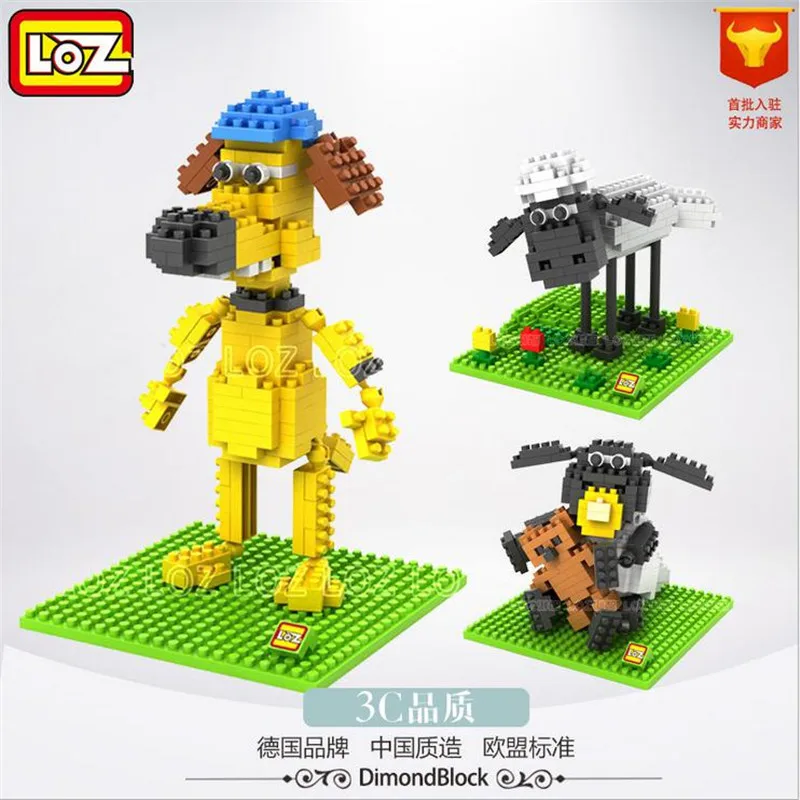 

5Pcs LOZ Micro Blocks Shaun Sheep 3D Movie Character Anime Action Figure Diamond Building Blocks Baby Lovely Toy Best Gift 9475