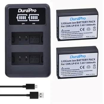 

2pc For Canon LP-E10 LP E10 LPE10 Camera Li-ion Battery + LED USB Charger For Canon 1100D 1200D Kiss X50 X70 Rebel T3 T5