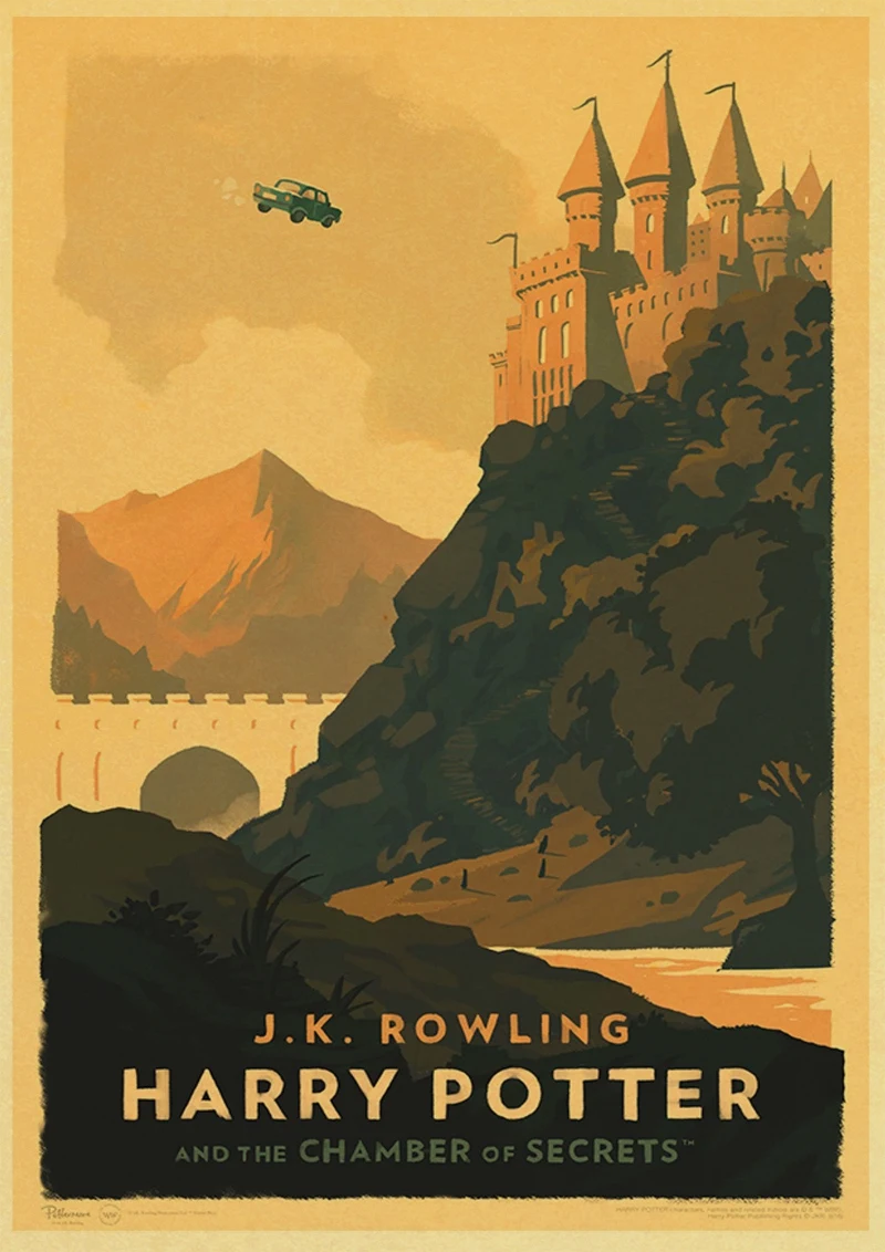 Постер Гарри Поттера Хогвартс Экспресс Diagon Alley Hogsmeade крафт бумага настенная