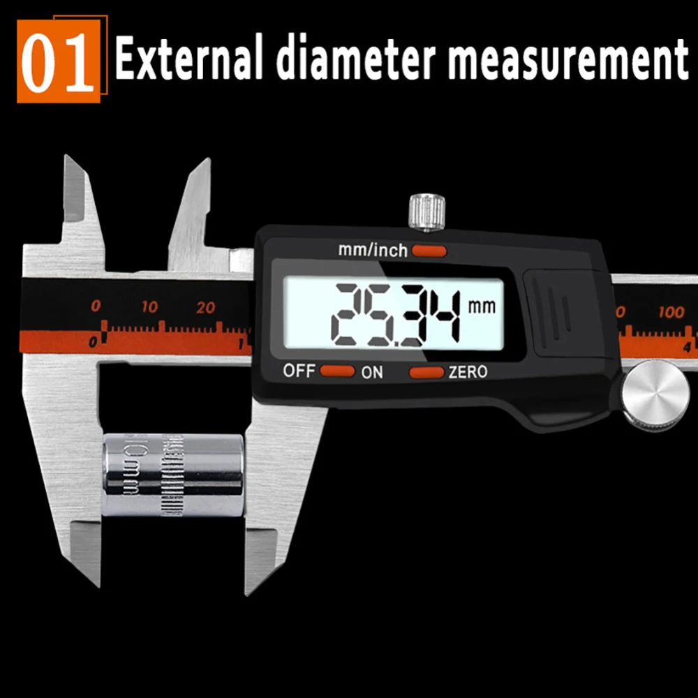 0-150 мм из нержавеющей стали цифровой дисплей суппорт дроби/мм/дюймовая высокая точность штангенциркуль, измерительные инструменты