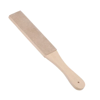 

Wood Handle Double Sided Leather Sharpening Strop For Razors Polish Compouns for Shaving Razors Leather Sharpening Tools