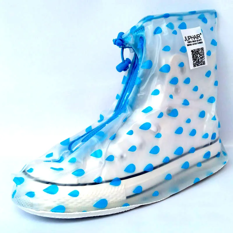 JUP Reusable Covers Slip-resistant Zipper Rain Boot Overshoes Environmental protection PVC Waterproof Wear Resistant Shoes Cover