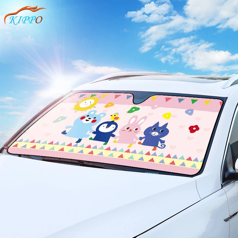 

KIPPO Car Shade Car Sun Protector Double-deck Aluminum Foil Car Window Cover Parasol Para Coche Parasole Auto Parabrezza