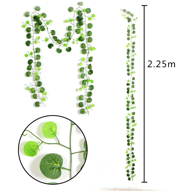 1pc Long Artificial Fake Hanging Vine Plant Leaves Garland Home Garden Wall Decoration Wedding Decor Party Supplies