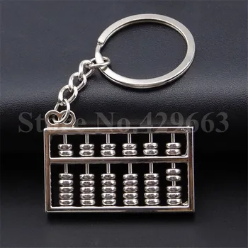 

100 pieces New Design Calculator Accounting Special Purpose Tool 6 Rows Abacus Keychain Chinese Ancient Classic Style Key Chain