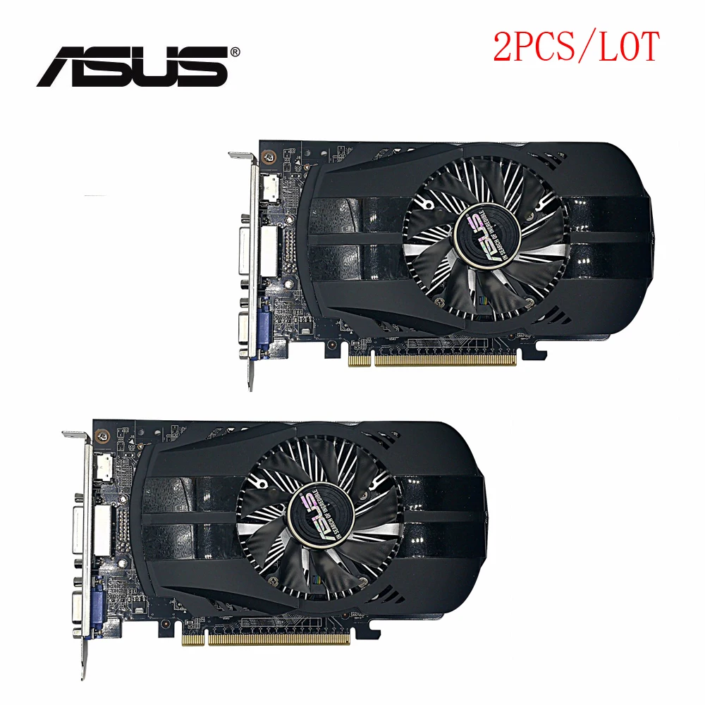 

Used,2pcs/lot original ASUS GTX 750TI 2GB 128bit GDDR5 Desktop PC Graphics Card,100% tested good!