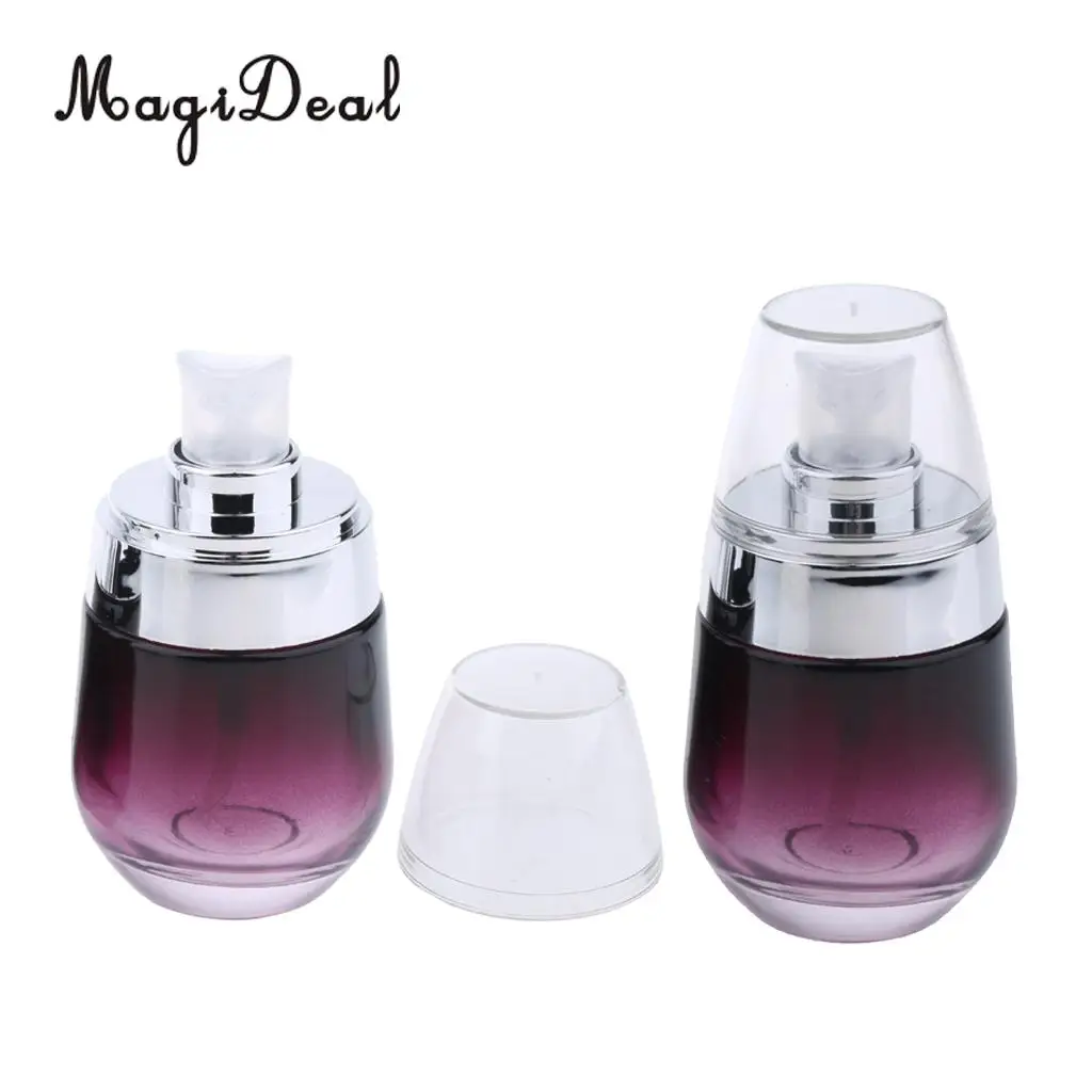 2Pcs 30ML Glass Bottle Pump Sprayer Makeup Liquids Vials - Plastic Nozzle