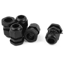 5 шт. PG13.5 6 мм-12 мм водонепроницаемый коннектор-адаптер Пластик кабельные вводы черный