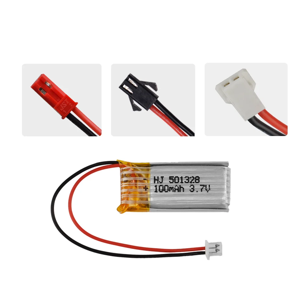 

20 pcs 3.7V 100mAh RC Lipo Battery Mini White Plug for RC 1/28 Mini Car /RC Helicopter /RC quadcopter