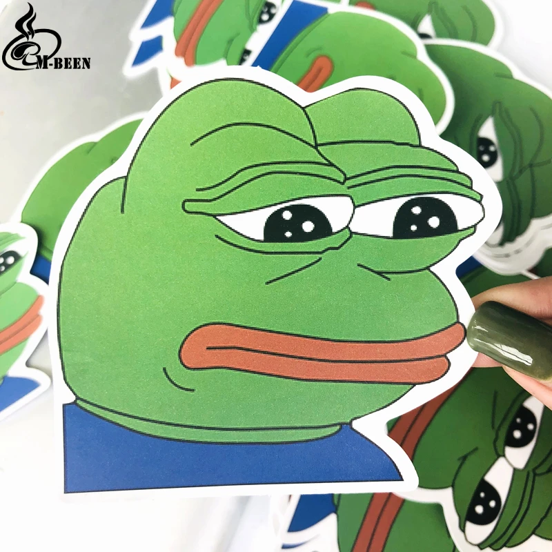 25 шт./лот, записная книжка Sad Pepe the Frog, холодильник, скейтборд, чехол на колесиках, наклейки на рюкзак, столы, водонепроницаемые, ПВХ, автомобильные наклейки