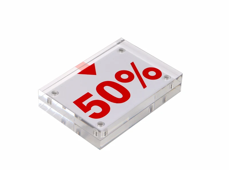 

15*10cm A6 magnetic acrylic block price tag display poster photo frame desk sign holder menu card label holder stand magnet