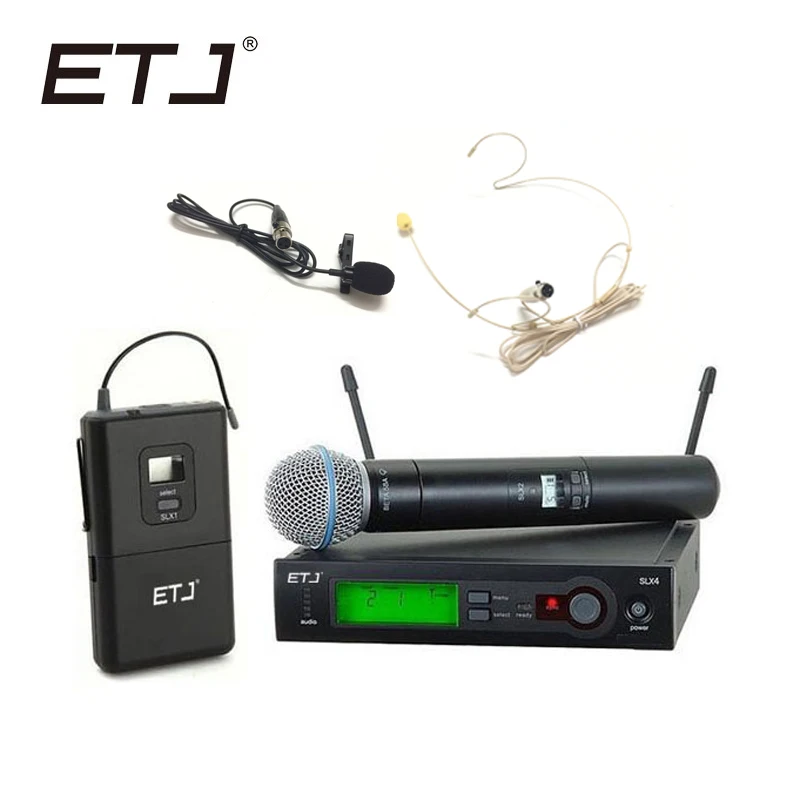 ETJ бренд SLX24/BETA58 58A Профессиональный UHF беспроводной двойной микрофон система