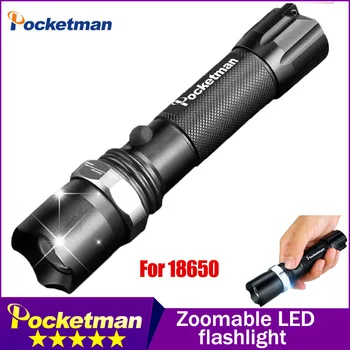 

FT17 LED Flashlight XM-L T6 3800LM 5 Mode linterna Led Torch Waterproof Zoomable Lampe Torche By 18650 Battery