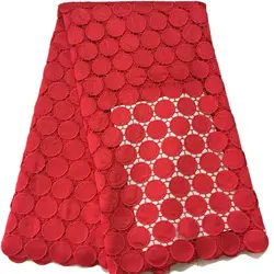 Круговой ткани кружевной ткани, красные кружева, высокое качество в нигерийском стиле тюль кружевной ткани для праздничное платье