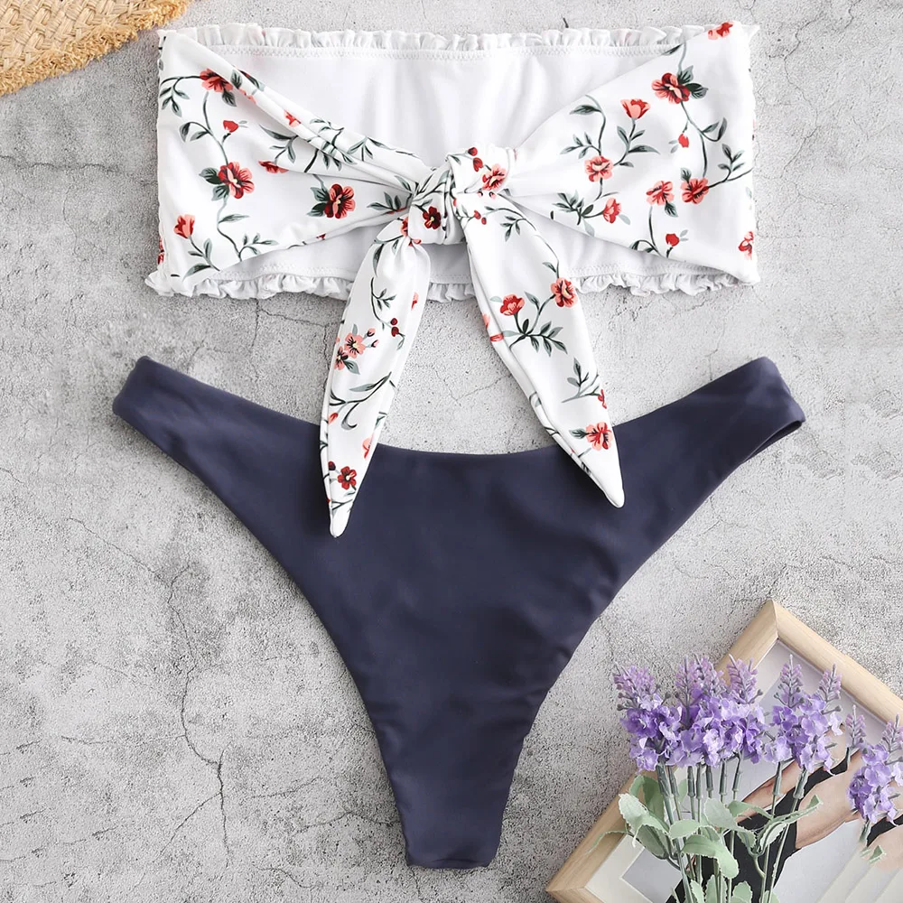 ZAFUL بيكيني Shirred مصنع طباعة العصابة مجموعة البكيني النساء حمالة لباس سباحة سلك الشحن مرونة منخفضة مخصر غير المبطنة ملابس السباحة ZAFUL بيكيني Shirred مصنع طباعة العصابة مجموعة البكيني النساء حمالة لباس سباحة سلك الشحن مرونة منخفضة مخصر غير المبطنة ملابس السباحة
