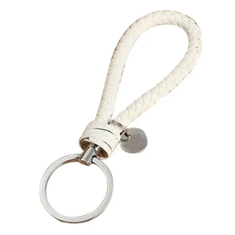 Handmade PU Braided Belt Loop Keychain Keyring Interior Accessories Key