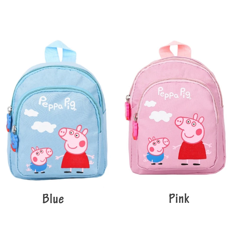 Peppa Pig Toy Cartoon Character Action Figure Backpack High Quality Material Nylon Cloth Cartoon Bag School Bag Children's Gift