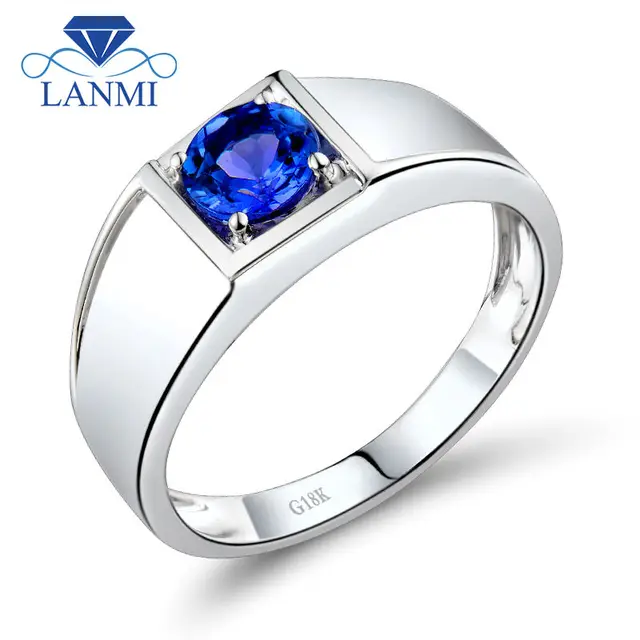 noble round 5mm natural tanzanite wedding rings for men in 18kt white gold gemstone jewelry for - Tanzanite Wedding Rings noble round 5mm natural tanzanite wedding rings for men in 18kt white gold gemstone jewelry for - Tanzanite Wedding Rings