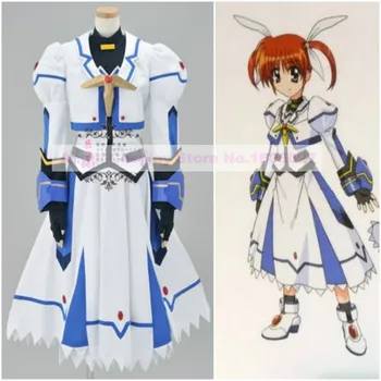 

Anime Magical Girl Lyrical Nanoha Takamachi Battle Uniform Cosplay Costume Full set(Top+Vest+Skirt+Headwear+Gloves)Custom Made