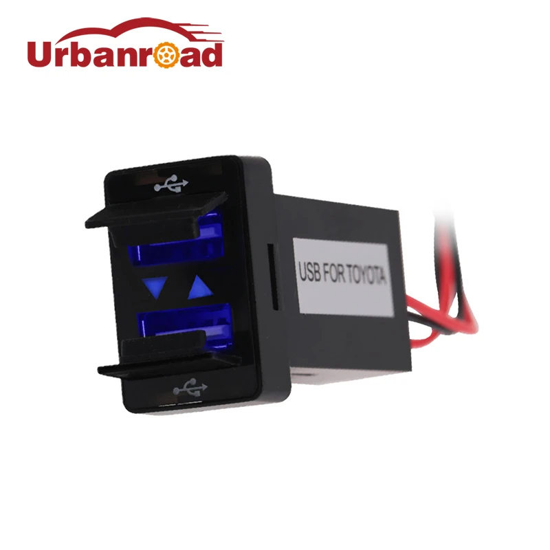 Urbanroad Blue DC 12V Dual USB Car Cigarette Lighter Socket Charger Power Adapter Outlet 2 USB Port Charger Socket For TOYOTA Urbanroad Blue DC 12V Dual USB Car Cigarette Lighter Socket Charger Power Adapter Outlet 2 USB Port Charger Socket For TOYOTA