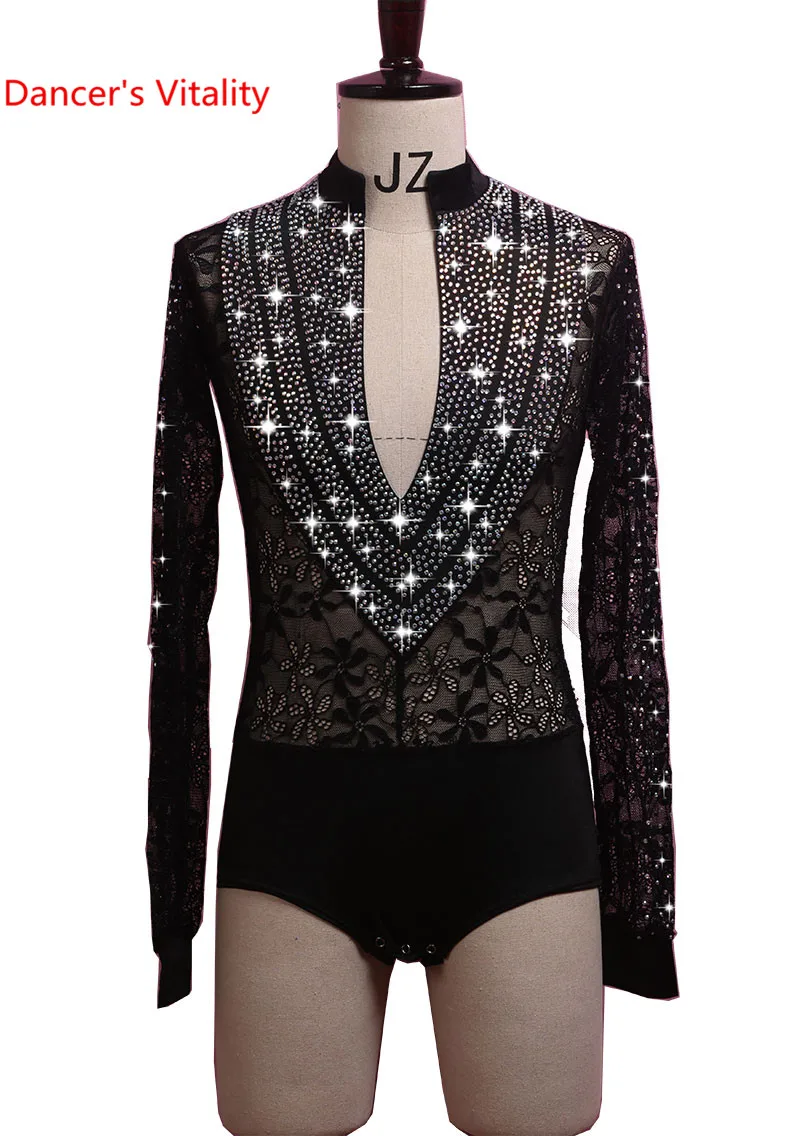 

2018 New Arrival Man Ballroom Dance Tops Long Sleeve Latin Shirts Men Dance Shirt Jazz/Waltz/Tango Dancewear men Latin Dance