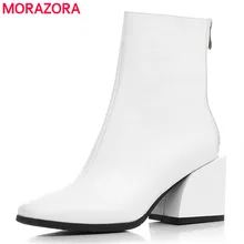 MORAZORA/ г.; обувь из натуральной кожи наивысшего качества; женские ботильоны; ботинки «Челси» на квадратном каблуке на молнии; модная женская модельная обувь