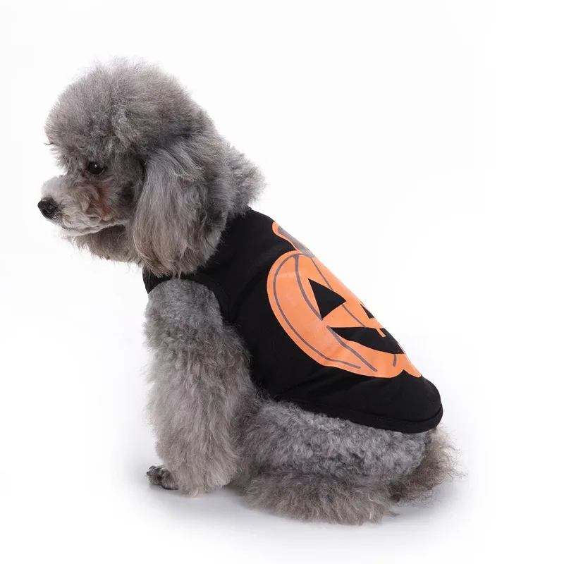 100% хлопок Лето Хэллоуин Тыква собака летняя одежда Xs Одежда для собак Petcircle Roupa