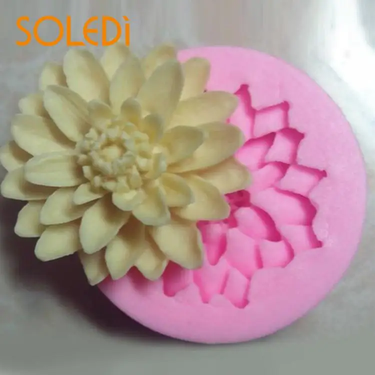 

3D Silicone Soap Molds Soap Flower Molds Lotus Mold Chrysanthemum Flowers Wedding Decor Cake Tools Baking Fondant Silicone Mould