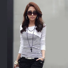 T Shirt Women Clothes 2019 Striped Tshirt Long Sleeve Tops Womens Clothing T Shirts Cotton Casual