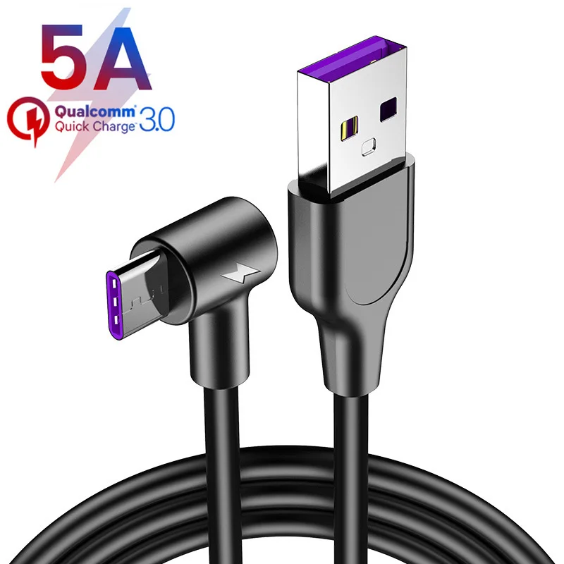 

5A Supercharge USB Type C Cable for Huawei P20 P30 Pro Quick Charge 4.0 3.0 Fast Charging Type C Cable for Samsung S9 S10 USB C